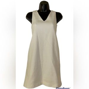 Loft White V Cut Dress Size